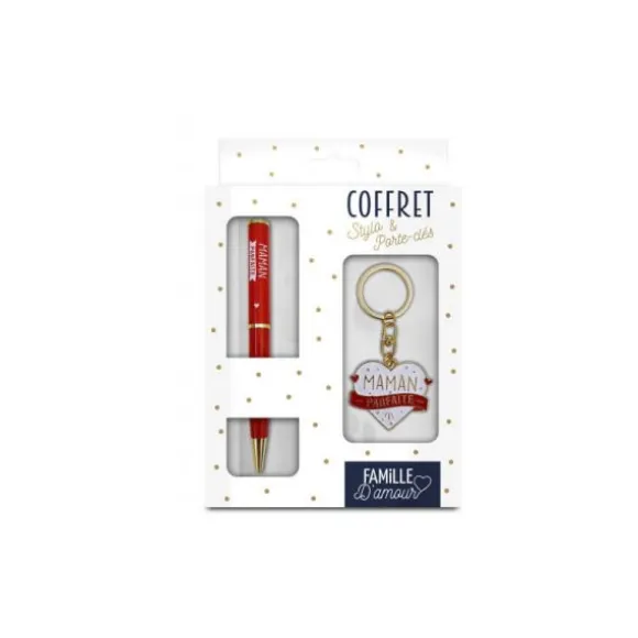 Coffret Cadeau Stylo et Porte-clés - Maman Parfaite
