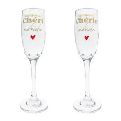 Coffret Duo de flûtes - Saint-Valentin - Collection Chéri Chérie