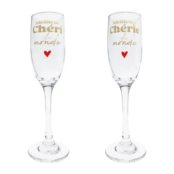 Coffret Duo de flûtes - Saint-Valentin - Collection Chéri Chérie