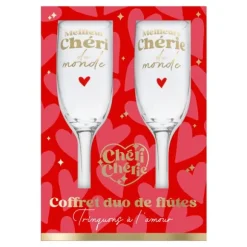 Coffret Duo de flûtes - Saint-Valentin - Collection Chéri Chérie