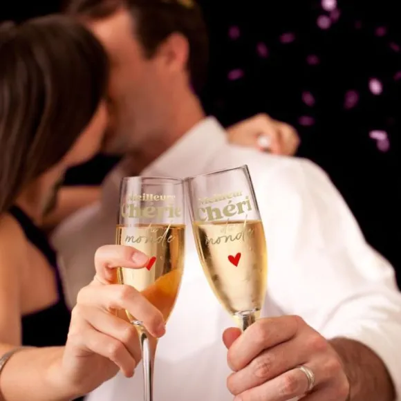 Coffret Duo de flûtes - Saint-Valentin - Collection Chéri Chérie