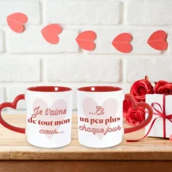 Coffret Duo de mugs - Saint-Valentin - Collection Chéri Chérie