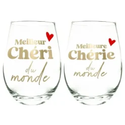 Coffret Duo de verres à eau - Saint-Valentin - Collection Chéri Chérie