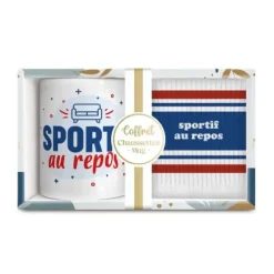 Coffret Mug et Chaussettes "Sportif au repos" pour homme - Collection Famille d'Amour