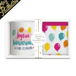 Coffret Mug à paillettes et Chaussettes à paillettes pour anniversaire pour femme - Âge au choix