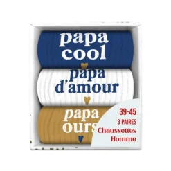 Coffret Trio de chaussettes pour homme - Papa - Collection Famille d'Amour