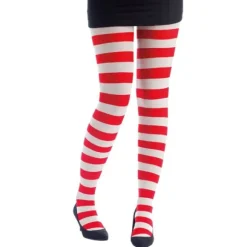 Collants Rayés - Blanc et Rouge - Taille unique