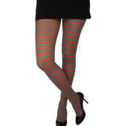 Collants Rayés - Vert et Rouge - Taille unique