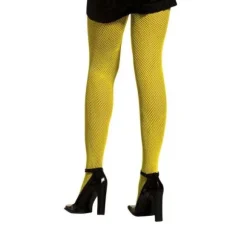 Collants Résille Néon Jaune - Taille Unique