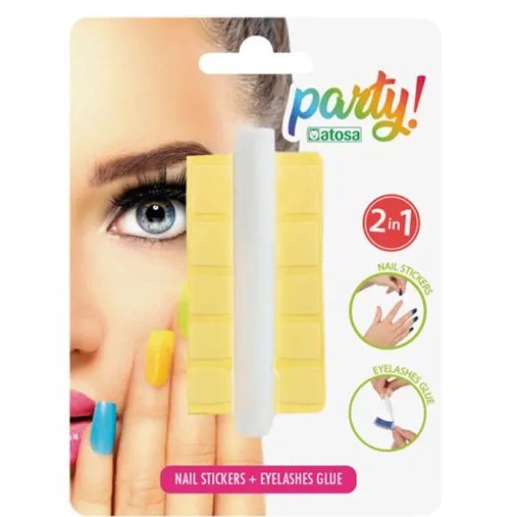 Colle pour faux cils + Stickers pour faux ongles