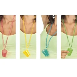 Collier avec Verre Shooter Fluo - Couleur au Choix