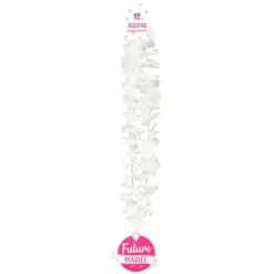 Collier de fleurs blanches à paillettes "Future Mariée" - Collection EVJF Party