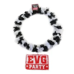 Collier de fleurs - Enterrement de vie de garçon (EVG) noir et blanc