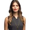 Collier doré avec croix - 74 cm