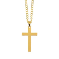 Collier doré avec croix - 74 cm