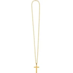 Collier doré avec croix - 74 cm