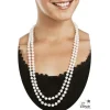 Collier sautoir avec fausses perles