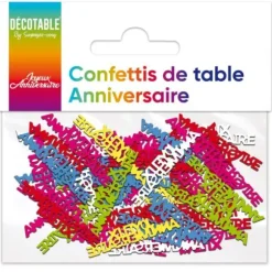 Confettis de table en papier Joyeux Anniversaire - Couleur au Choix