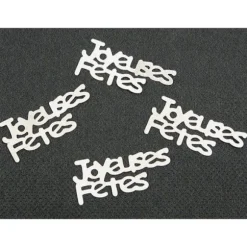 Confettis de table "Joyeuses Fêtes" - Argent