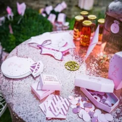 Confettis de Table - Paillettes Rose Gold et Rose Pastel Mat
