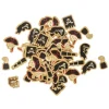 100 Confettis de table - Pirate Kraft, Noir & Or - 1,5 à 3 cm