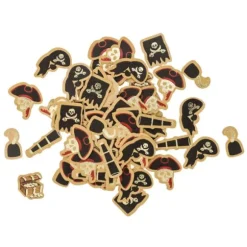 100 Confettis de table - Pirate Kraft, Noir & Or - 1,5 à 3 cm