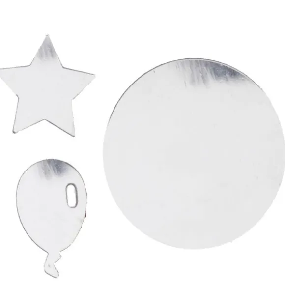 Confettis de table ronds et étoiles - Argenté pailleté