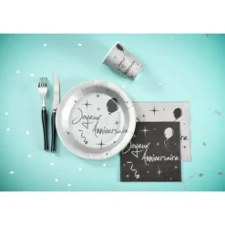 Confettis de table ronds et étoiles - Argenté pailleté