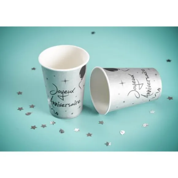 Confettis de table ronds et étoiles - Argenté pailleté