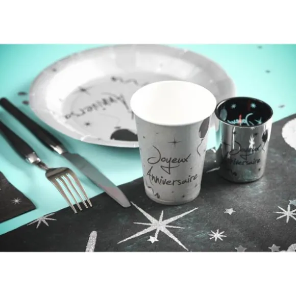 Confettis de table ronds et étoiles - Argenté pailleté