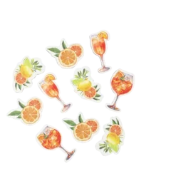 12 confettis en bois à parsemer - Collection Fizz Agrume - Couleur au choix