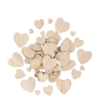 50 confettis en forme de cœur en bois à parsemer