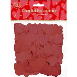 Confettis en forme de cœurs rouges à parsemer - 60 g - Saint-Valentin - Collection Chéri Chérie