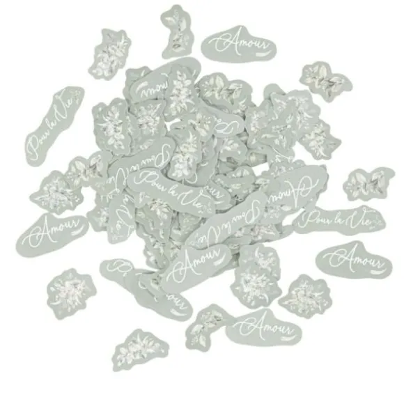 100 confettis en papier à parsemer FSC® - Collection Greenery