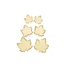 6 Confettis - Feuilles d'Erables bois et paillettes or