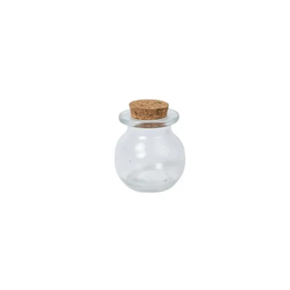 Contenant rond en verre avec bouchon en liège pour dragées - 50 ml
