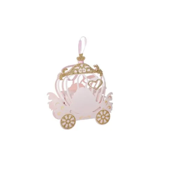 8 Contenants en forme de Carrosse - Princesse Rose & Or - 10 cm