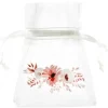 4 contenants en tissu organdi - 7,5 x 10 cm - Collection Amour Floral