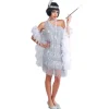 Costume de Charleston Gris à franges