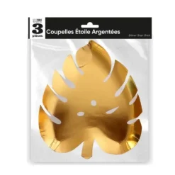 3 coupelles en forme de Feuilles - Or - 21 cm