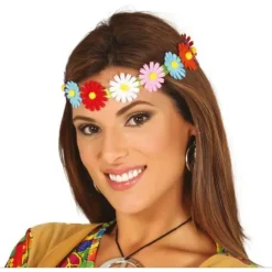 Couronne bohème de marguerites multicolores