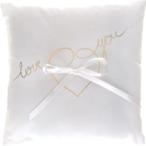 Coussin à Alliances "Just Married" - Or