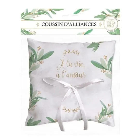 Coussin d'alliances - 18 x 5 x 18 cm - Collection Vive les Mariés