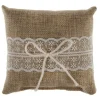Coussin pour alliances naturel avec dentelle