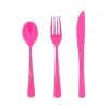 18 couverts réutilisables en plastique - De 17 à 19,5 cm - Couleur au choix