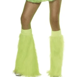 Couvre-bottes Années 80 en Peluche Fluo Verte