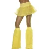 Couvre-bottes Années 80 en Peluche Fluo Jaune