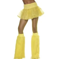 Couvre-bottes Années 80 en Peluche Fluo Jaune