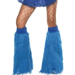 Couvre-bottes Années 80 en Peluche Fluo Bleu