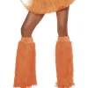 Couvre-bottes Années 80 en Peluche Fluo Orange